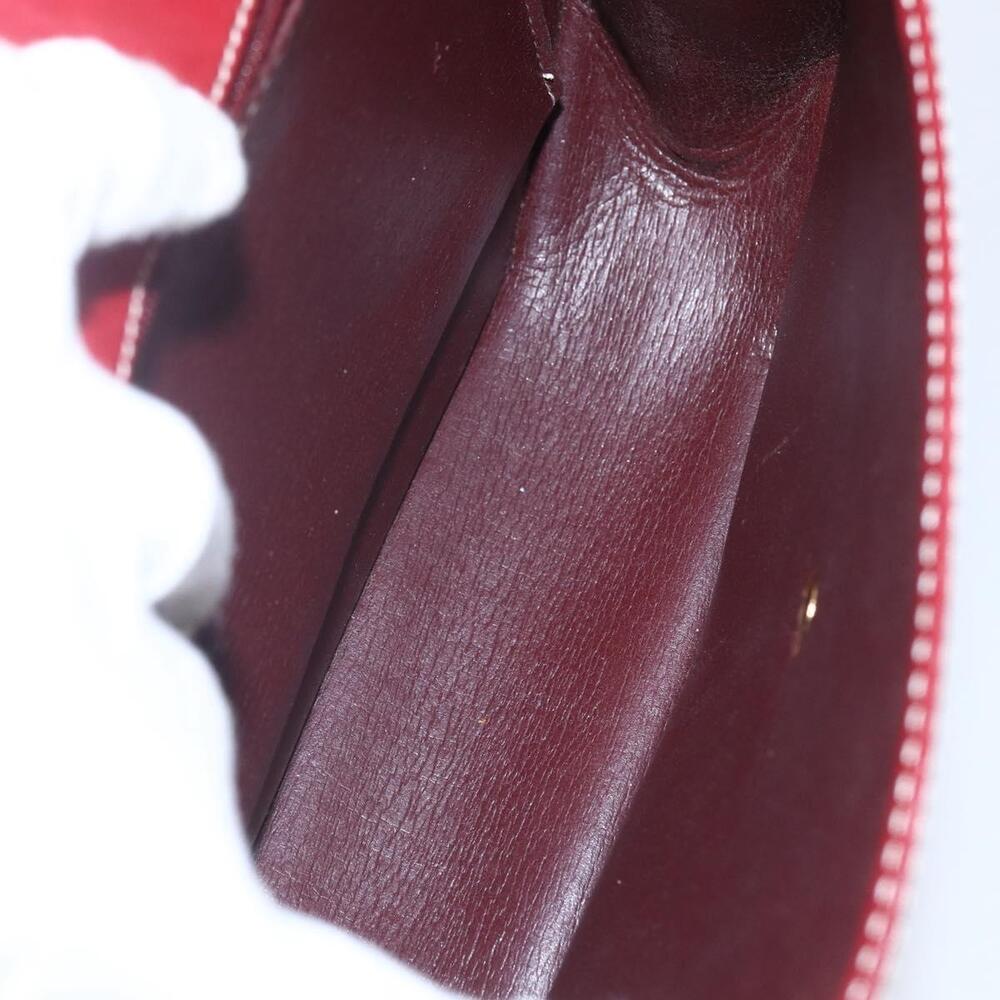 Christian Dior Hand Bag Leather 2way Red Gold Auth 159290 - Picture 11 of 16